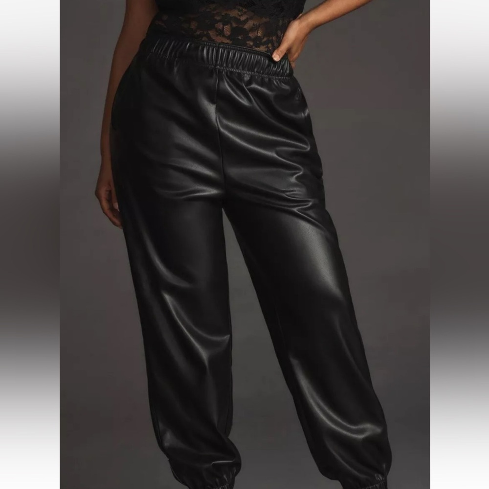 Anthropologie Avec Les Filles Faux Leather Joggers Size 2X